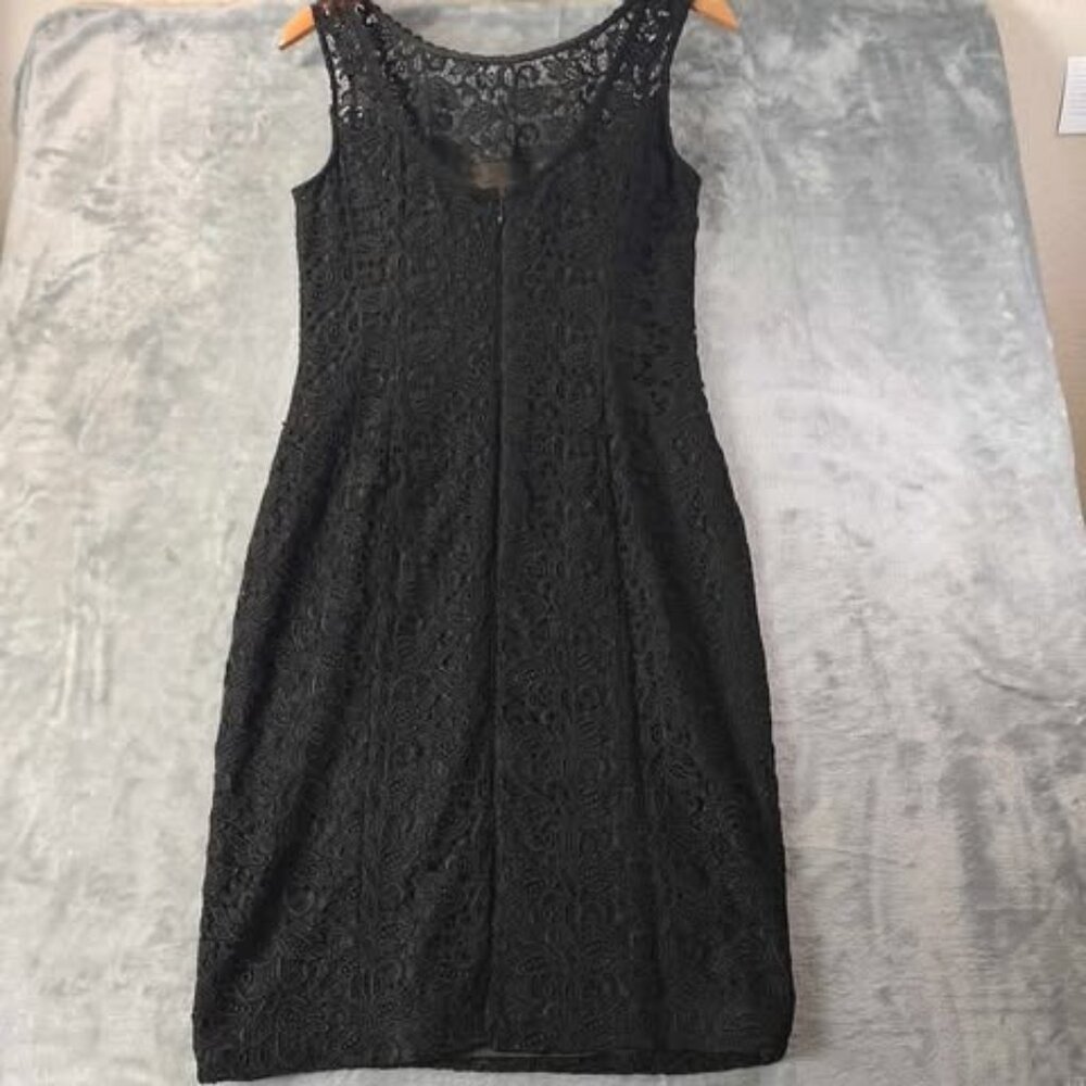White House Black Market Womens‎ 6 Black Lace Sheath Dress Sleeveless  Formal